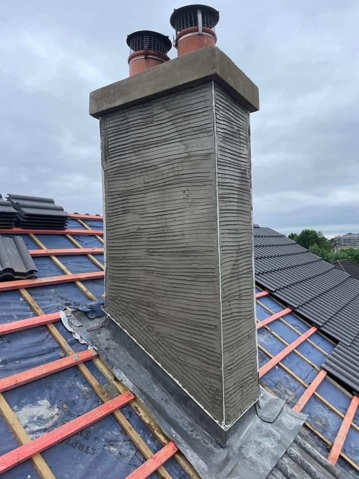 repairing a chimney on a house